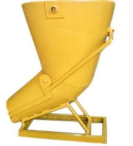 Tower Crane Bucket - 0.5 Cubm Capacity, 5mm Thick, Banana Shaped | Manual Operation, Yellow Color, Ideal for Concrete Shifting