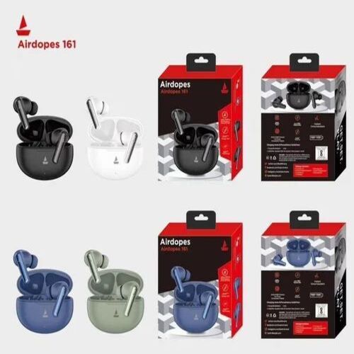 161 Airpods Earbuds - Wireless Connectivity, 10 Hours Playtime, Black Color | Compatible With Mobile Devices, Multicolor Features
