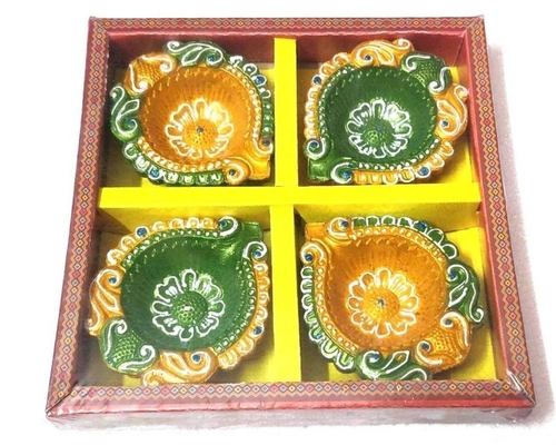 3 Inch Clay Diwali Diya - Clay Material 3 Inch Size Multicolor | Eco-Friendly Handmade Artistry Vibrant Hues Decorative Appeal