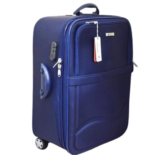 Multicolor Trolley Bag - Plastic Wheels, Zipper Closure | Ideal for Travelling, Customizable Size, Plain Pattern
