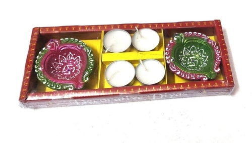 Colorful Diwali Clay Diya - 2 Inch | Eco-Friendly Material, Handmade Artistry, Vibrant Hues, Traditional Design, Reusable, Easy to Clean, Lightweight