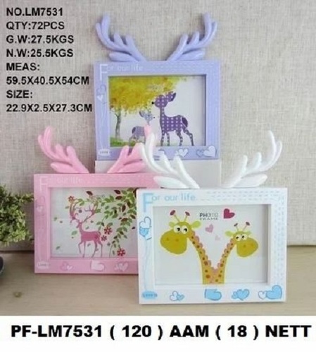 Decorative Plastic Photo Frame - 4x6 Inches, Multicolor Coated Finish, Lightweight and Durable, Easy Hanging Style, Versatile Design Options