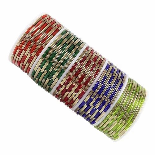 Designer Glass Bangles - Hand Made, Sizes: 2.4-2.8 Inches | Customizable in Elegant White