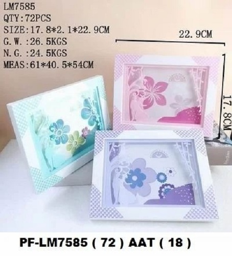 Gifting Plastic Photo Frame - 5x7 Inch | Wall Mounting, Rectangle Shape, Includes Hangtag