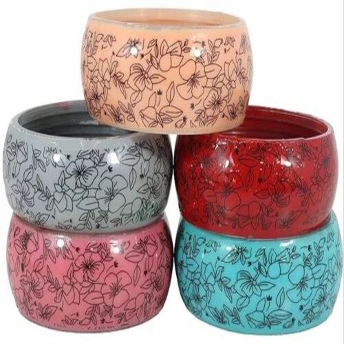 Glass Daily Wear Bangle - 2.4 Inch Diameter, Round Shape, Printed Design in Peach, Grey, Red, Pink, and Sky Blue | Customizable Size Options