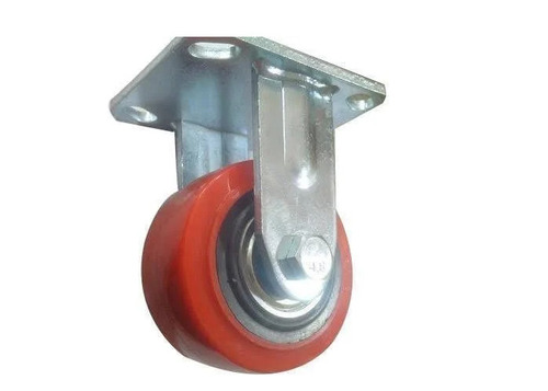 Heavy Duty PU Caster Wheel - 750kg Load Capacity, Swivel Movement, Polished Finish, Available in Red, Black, Silver