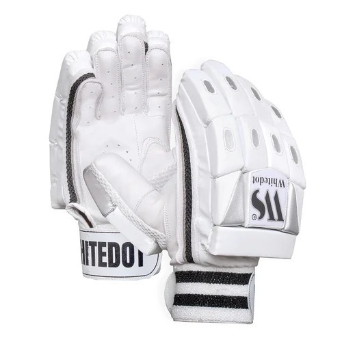 Batting Gloves - Pu Material, Large Size, White Color | Lightweight, Durable, Adjustable Design For Men
