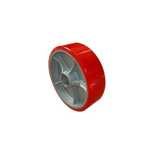 Industrial PU Caster Wheel - Swivel Design, Load Capacity 100 kg - 500 kg, Red/Black/Silver Color Options, Polished Finish | Ideal for Trolleys and Carts