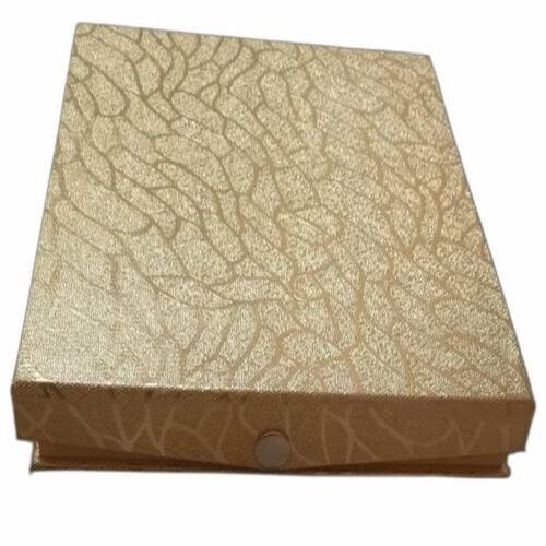 Light Brown Necklace Set Box - Leather, 8x8 Inch, Square Shape with Printed Design , Customizable Size and White Color Options