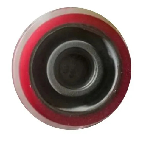 MS Trolley PU Caster Wheel - 100 kg-500 kg Load Capacity | Swivel Movement, Red/Black/Silver Color, Polished Finish, Industrial Use