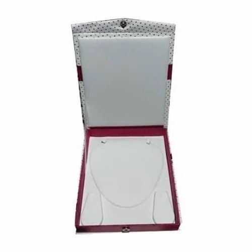 Necklace Packaging Box - Cardboard & Satin, 10x8 Inch Plain Design, Attractive White Color