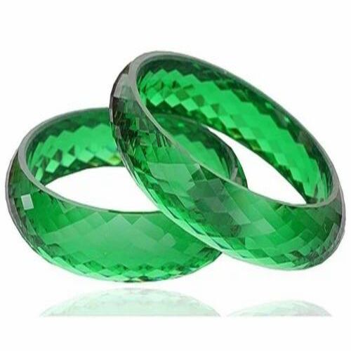 Plain Acrylic Bangle - 2.4 Inch (D), Green Color, Round Shape, Plain Pattern | Features: Multicolor, Customized Size