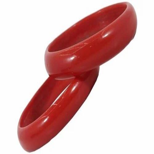 Plain Red Glass Bangles - Glass Material, 2.4 Inch Diameter, Glossy Finish | Customizable Size Options, Perfect for Daily Wear