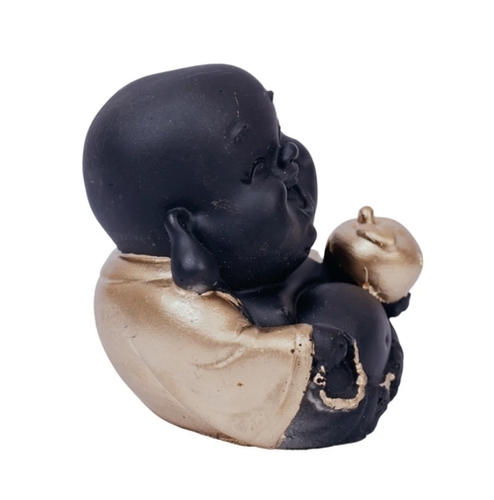 Polyresin Buddha Idol Showpiece - Small 3 Inch Matte Black | Stylish Design Eco-Friendly Materials Unique Craftsmanship Versatile Style Vibrant Colors Textured Finish Space-Saving Features Affordable Luxury Timeless Appeal