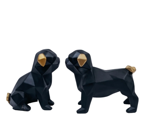Polyresin Dog Handicrafts - Small Size Matte Black Color | Stylish Design Versatile Style Eco-friendly Materials Unique Craftsmanship Timeless Appeal