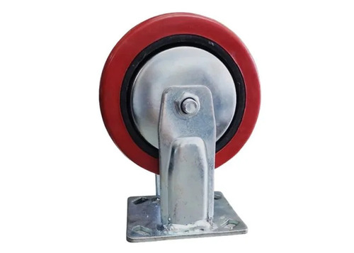 PU Caster Wheel - 4X2.5 Inch Swivel Design | Heavy Industry, 500KG Load Capacity, Polished Finish, Available in Red, Black, Silver