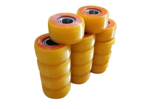 PU Load Bearing Wheel - 90kg Load Capacity, Rotating PU Swivel Wheels in Red, Black, Silver | Ideal for Industrial Trolleys and Carts, Polished Finish