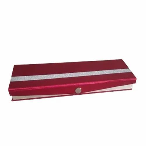 Red Chain Jewelry Box - Cardboard, 10x3 Inch, Red Color, 3mm Thickness, 100gm Weight | Attractive Design, Customizable Size