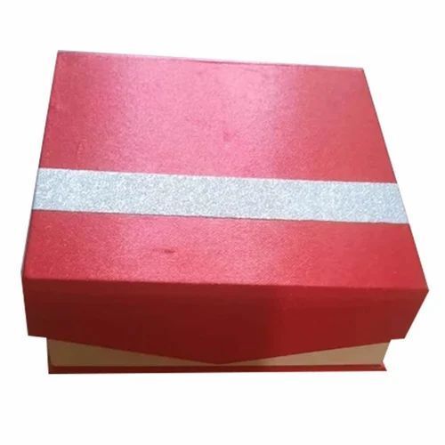 Red Jewelry Packaging Box - Cardboard & Satin, 10x10 Inch Square Design in Plain Red