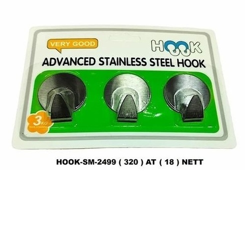 Stainless Steel Wall Utility Hook - 3 Pcs, Strong and Rust Proof Design in Elegant White Finish