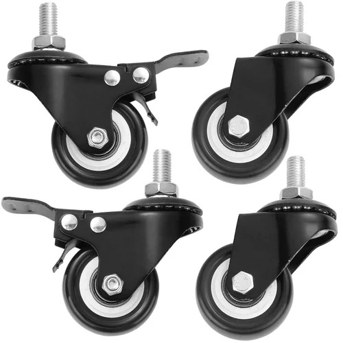 Swivel PU Caster Wheels - 3 Inch Size | 500-1000 kg Load Capacity Polished Finish Available in Red Yellow White Black
