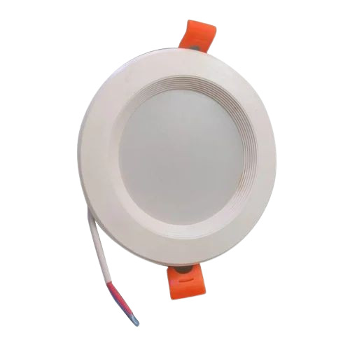 White LED Downlight - Polycarbonate, Customized Size, White Color | Warm Light, 6W, 220V Input Voltage, Durable Design, Ceiling Base