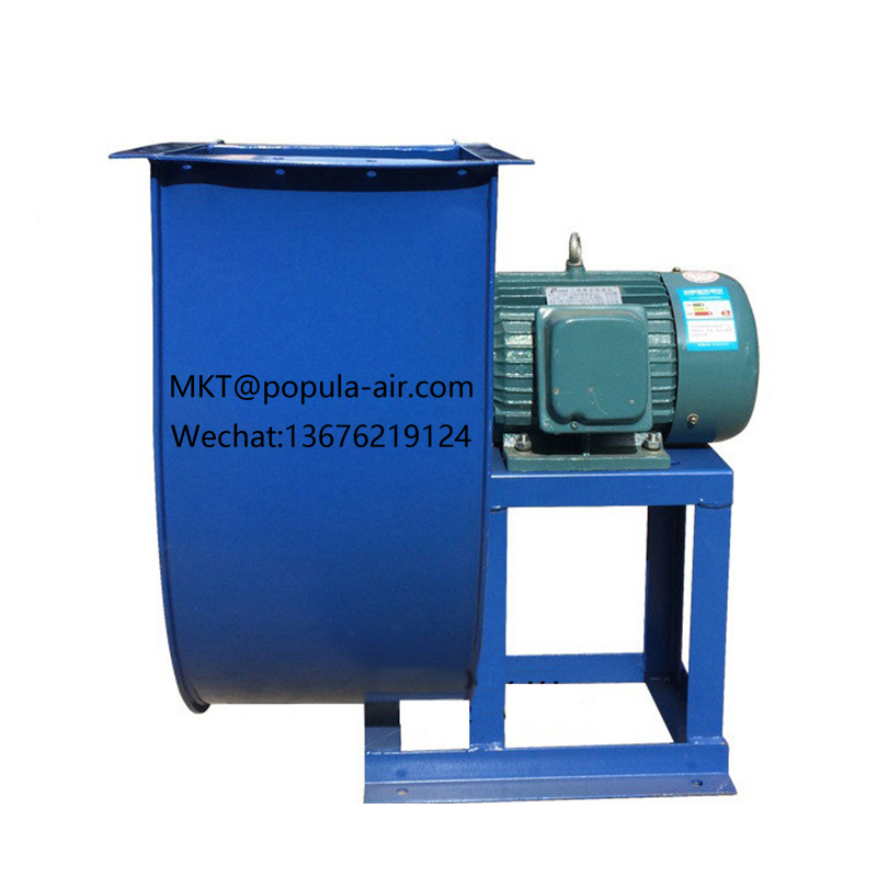 4-72 A-7A-11KW Foshan POPULA Fan Smoke Exhaust Pipeline Centrifugal Fan Ventilation Industry Series Centrifugal Fan