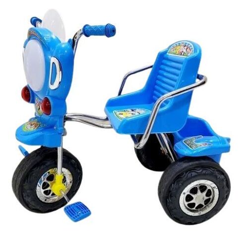 Baby Tricycle - Premium Quality Plastic and Iron, 15 kg Weight Capacity | Adjustable Canopy, Foldable Design, Lightweight Build, Reclining Seat, Easy Steering, Rear Storage Basket