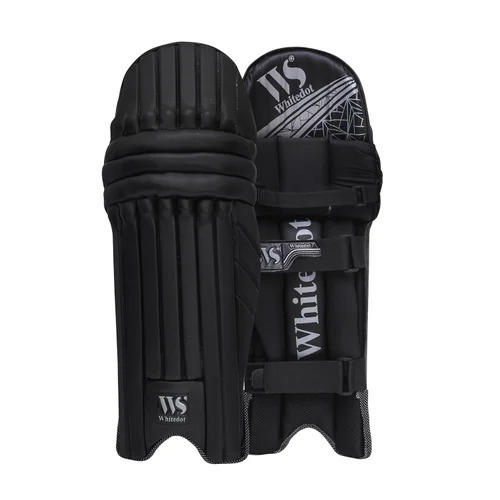 Black Cricket Batting Pad - PU Material, Size L, Black Color | Lightweight, Durable, Adjustable, Unisex Design