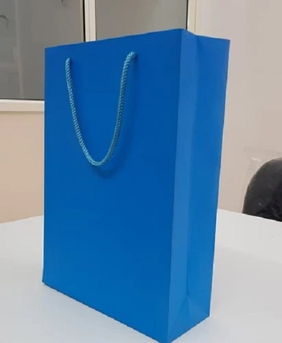 Blue Paper Bags - Kraft Paper, Disposable , Eco-Friendly Design for Shopping