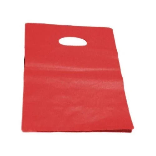 D Cut Handle Plastic Bags - Color: Red