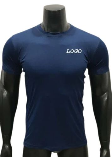 Dark Blue Mens Sports T-Shirts - Polyester Size M-XXXL | Heat Regulation Minimalist Design Long Lasting Four-Way Stretch Versatile Style Tagless Design