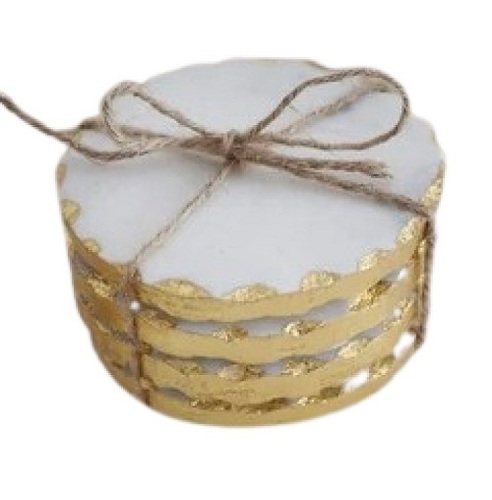 Designer Marble Coasters - Marble Material Various Sizes Polished Finish Elegant White Color Lightweight & Long Lasting Finish Low Maintenance