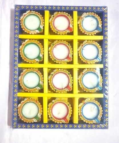 Eco-Friendly Clay Diya - 2 Inch | Handmade Artistry, Vibrant Multicolor Design, Cultural Significance, Reusable and Easy to Clean, Safe for Indoors