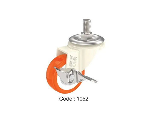 Industrial Single Wheel Puff Casters - 45mm Diameter, 14 Gauge Round Flat, 450kg Load Capacity | Stainless Steel, Powder Coated, Available in White, Gray, Red
