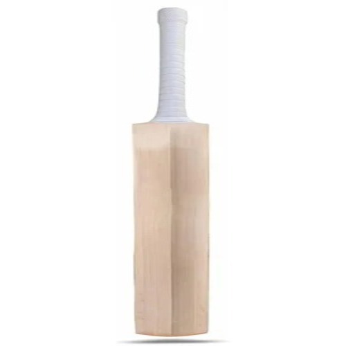 Kashmir Willow Leather Plain Bat - Wooden, Size L, Cream | Lightweight, Durable, Adjustable