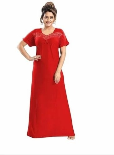 Ladies Red Satin Nightgown
