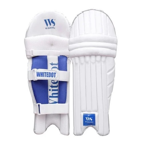 Premium PU Adjustable Cricket Batting Pad - Large Size, White Color | Lightweight, Durable, Unisex Design