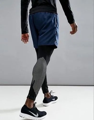 Men Blue Sports Shorts - Polyester, Size S, M, L, XL, XXL, XXXL | Plain Design, Ideal for Sports and Gym, Machine Washable