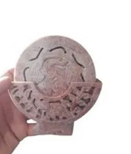 Office Stone Tea Coaster - White Round Stone Coasters Lightweight Set of 6 Pieces in Various Sizes for Home and Office Use