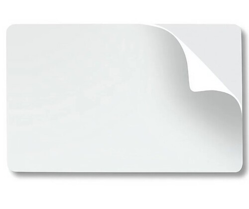 Sticky Cards - PVC Material, 5.6x9 cm Dimensions, White Color, Laminated Rectangular Shape - Features Thermal Printing and Embossing Finish