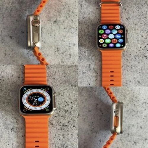 T900 Ultra 2 Smart Watch - Rubber Strap, 2.09" Square Display, Orange Color | Unisex Design, Compatible with Android, Multi-Shape Customization