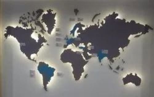 World Map Led Sign Board