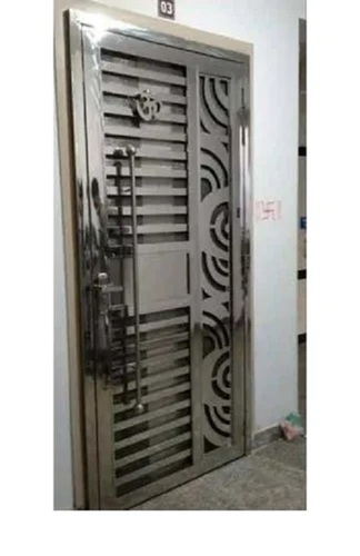 304 Stainless Steel Laser-Cut Main Gate - Manual Swing Design, Polished Modern Style | Eco-Friendly, Rot Proof