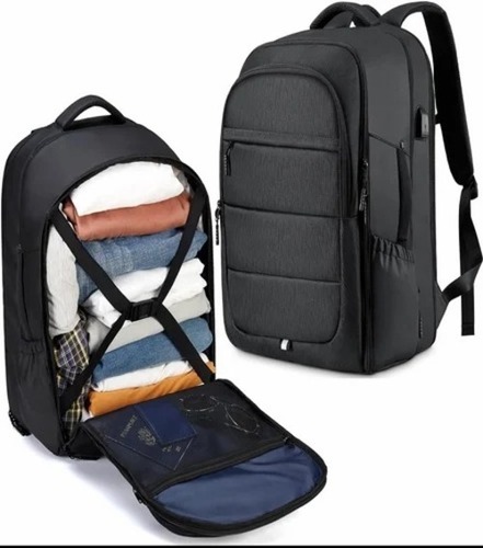 Laptop Backpack - Polyester Material, Standard Size, Black Color | Iqra Brand, Good Quality for Travel