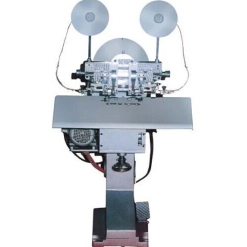 Double Head Book Stitching Machine - 0.4kW Power, Electric, Single Phase | Metal Flatbed Printer Design, Silver Finish, 220V Voltage