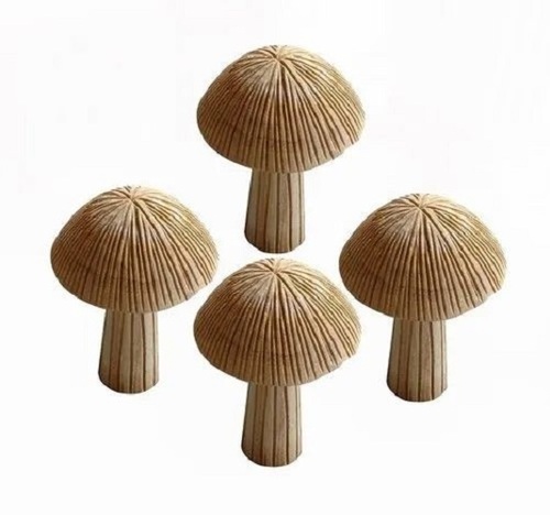 Garden Stone Mushroom - Teakwood Natural Stone, 12 Inch Size, Teakwood Yellow Color | Decorative Garden Accent Piece