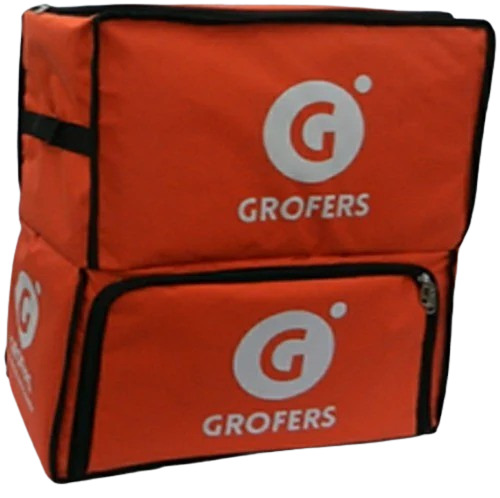 Grocery Delivery Bag - Waterproof Heavy-Duty Fabric, 20 kg Capacity, Orange Color, Loop Handle Design | Ideal for Food Industry Use