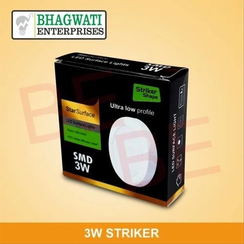 Led Light Packaging Box 3W - White Back Lamination, 70 x 70 x 22 MM Size, Matte Finish, Rectangular Shape, Printed Pattern - Industrial Use