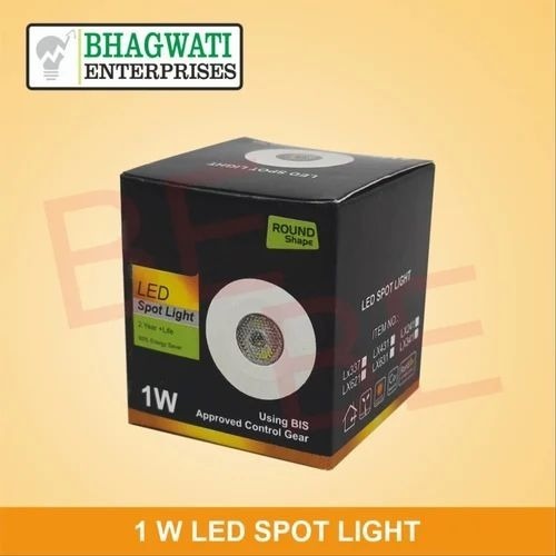 Led Spot Light Packing Box 1W - White Back with Lamination